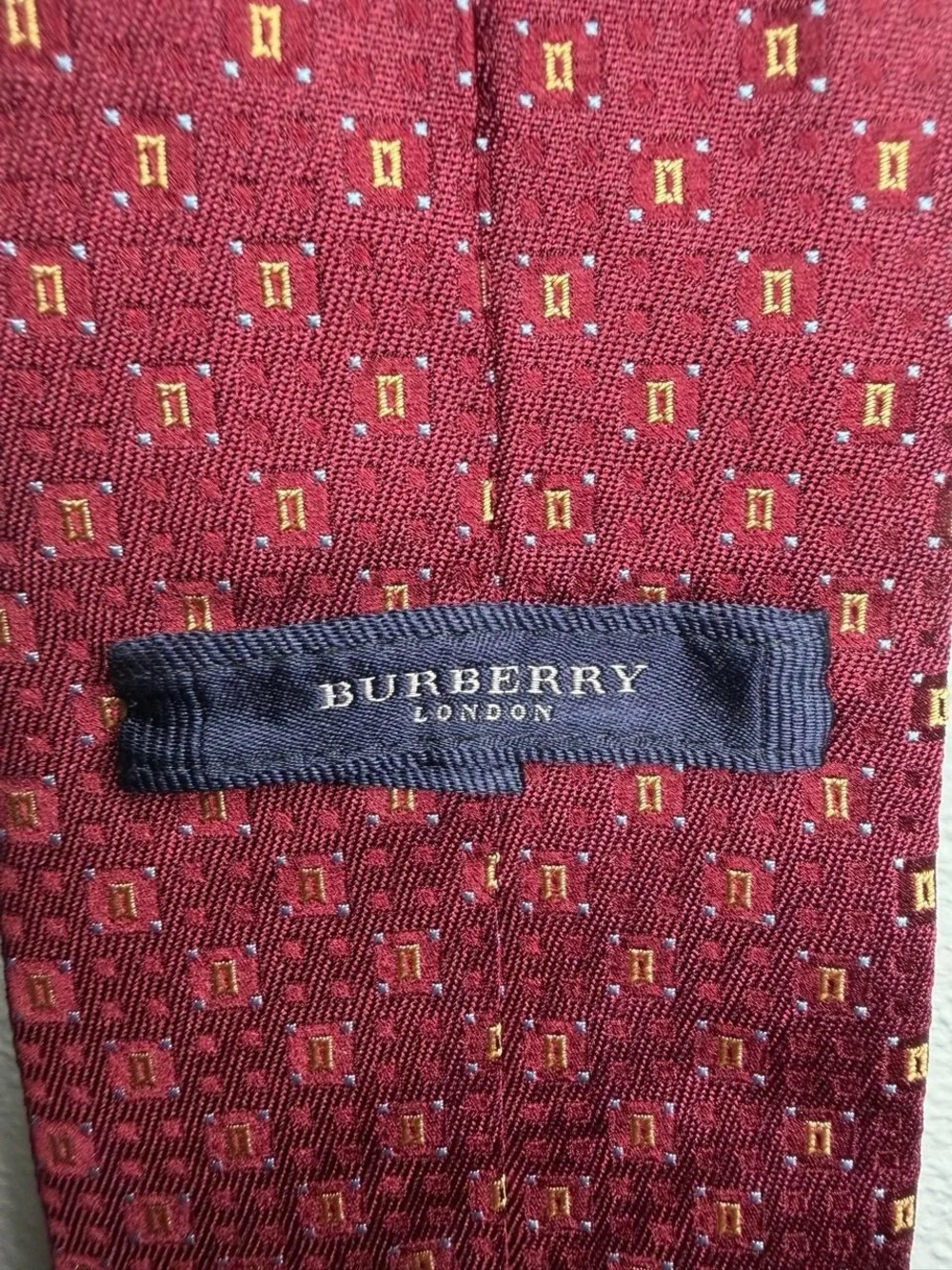 Burberry Burgundy Geometric Silk Tie